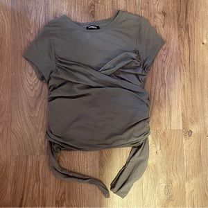 express green wrapped shirt